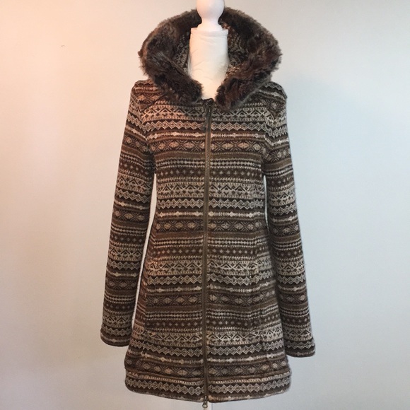 Athleta Sweaters - Athleta Fair Isle Full Zip Hooded Sweater